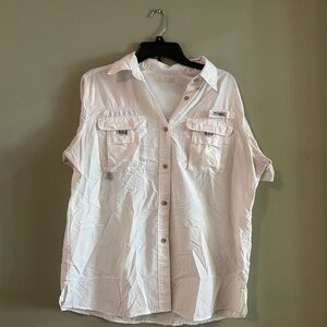 Columbia Cream Short-Sleeve Button-Up Shirt